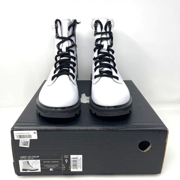 Sorel Lennox Waterproof Lace-Up‎ Boots White and Black Size 9 New Retail $190 - Picture 2 of 9